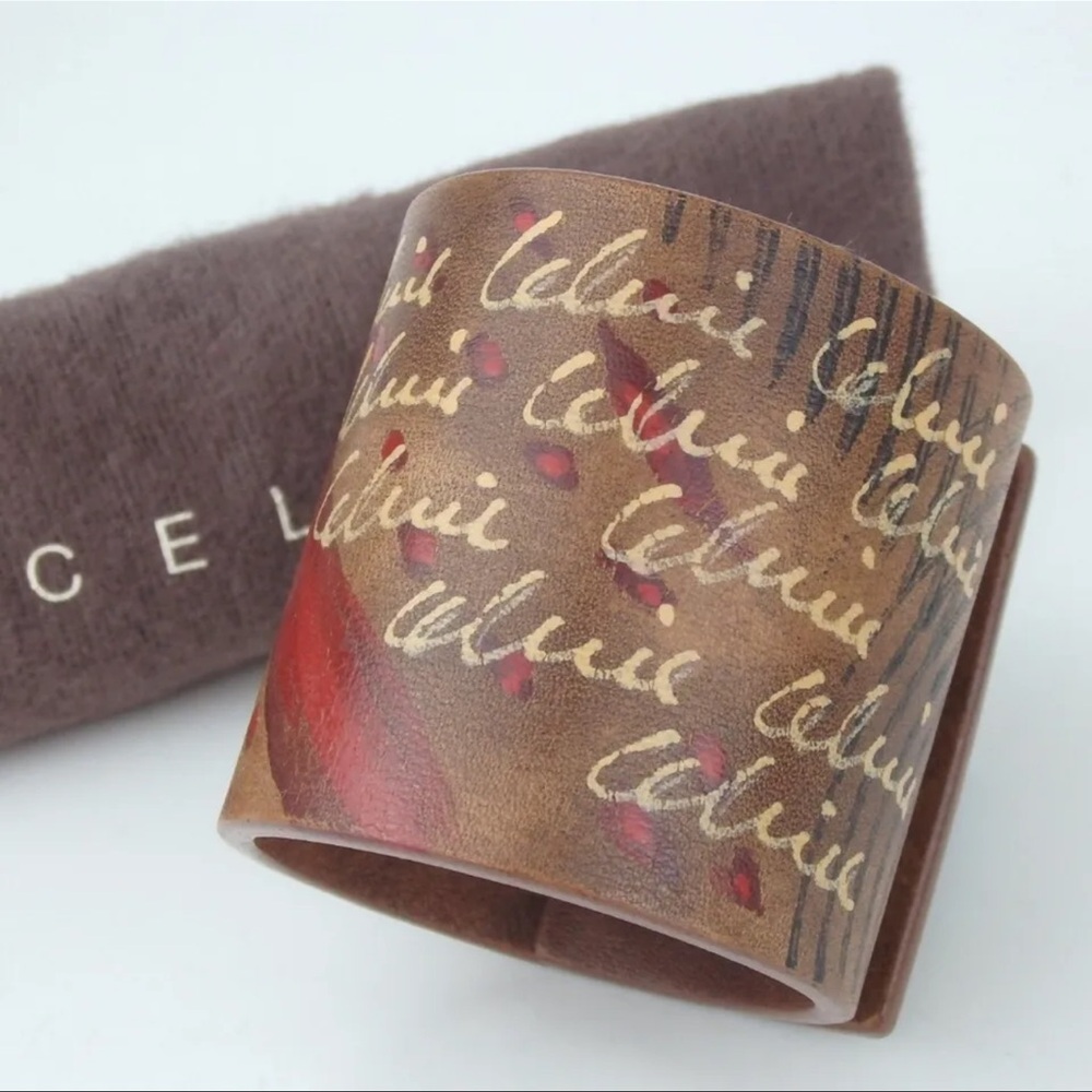 Authentic Celine Zebra Pattern Macadam Bangle Bra… - image 1